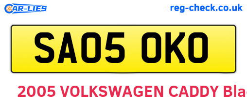 SA05OKO are the vehicle registration plates.