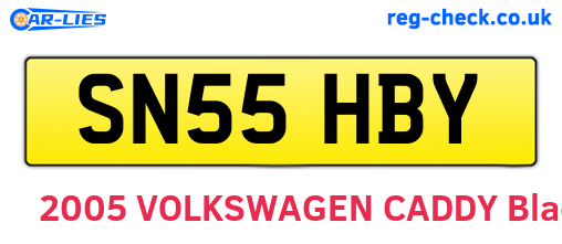 SN55HBY are the vehicle registration plates.