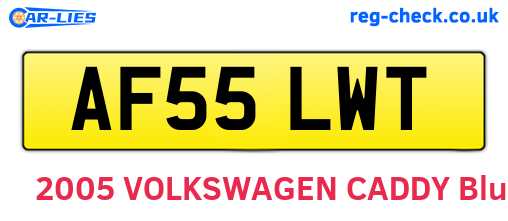 AF55LWT are the vehicle registration plates.