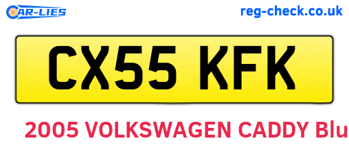 CX55KFK are the vehicle registration plates.