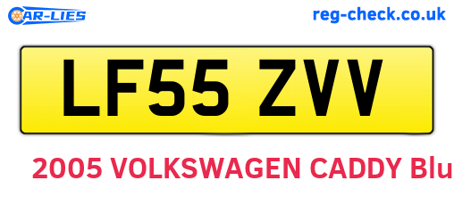 LF55ZVV are the vehicle registration plates.