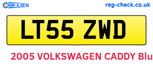 LT55ZWD are the vehicle registration plates.