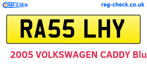 RA55LHY are the vehicle registration plates.