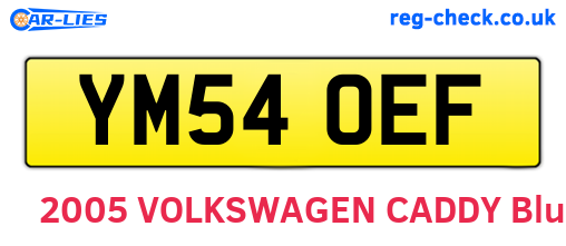 YM54OEF are the vehicle registration plates.