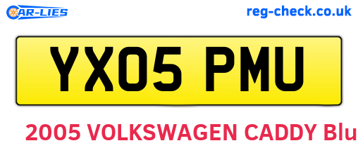 YX05PMU are the vehicle registration plates.