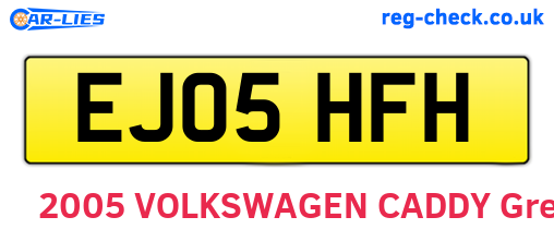 EJ05HFH are the vehicle registration plates.