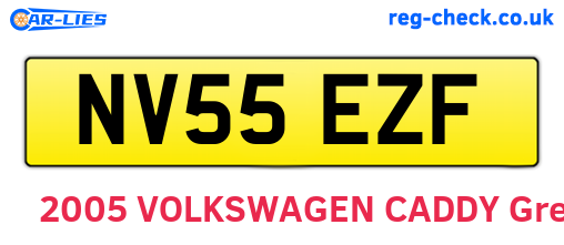 NV55EZF are the vehicle registration plates.