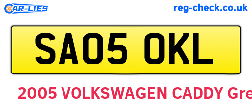 SA05OKL are the vehicle registration plates.