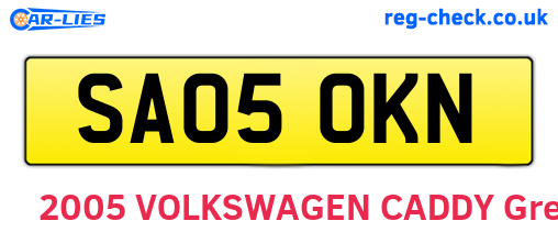 SA05OKN are the vehicle registration plates.