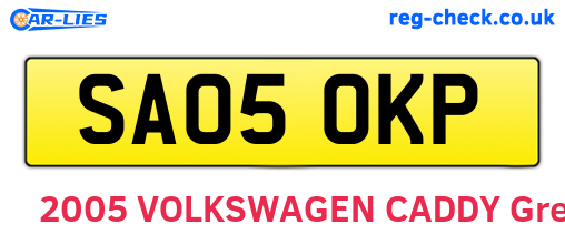 SA05OKP are the vehicle registration plates.
