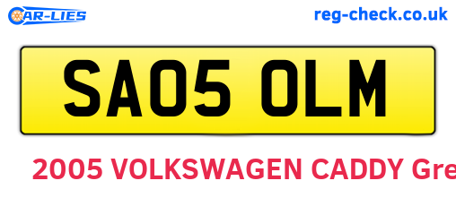 SA05OLM are the vehicle registration plates.
