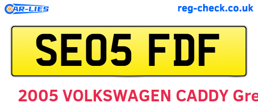SE05FDF are the vehicle registration plates.