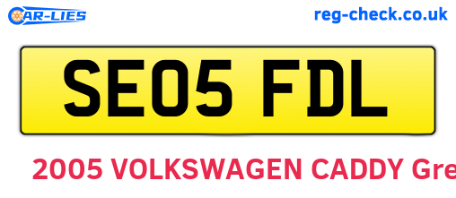 SE05FDL are the vehicle registration plates.
