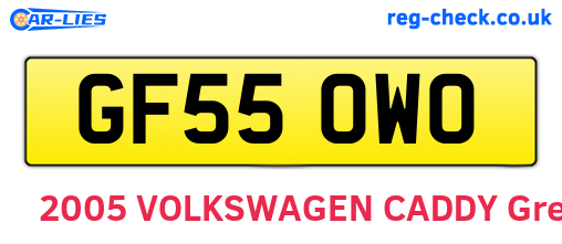 GF55OWO are the vehicle registration plates.