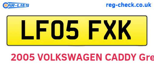 LF05FXK are the vehicle registration plates.