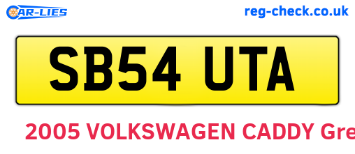 SB54UTA are the vehicle registration plates.