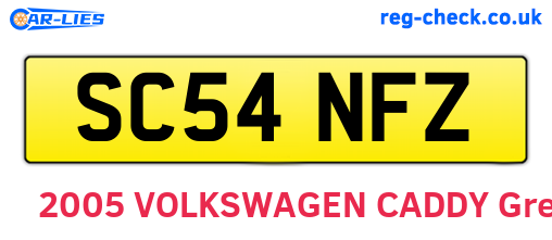 SC54NFZ are the vehicle registration plates.