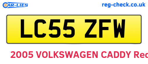 LC55ZFW are the vehicle registration plates.
