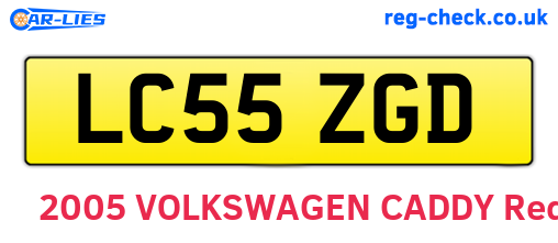 LC55ZGD are the vehicle registration plates.