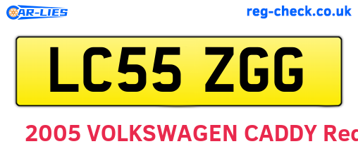 LC55ZGG are the vehicle registration plates.