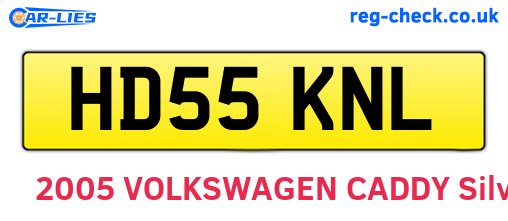 HD55KNL are the vehicle registration plates.