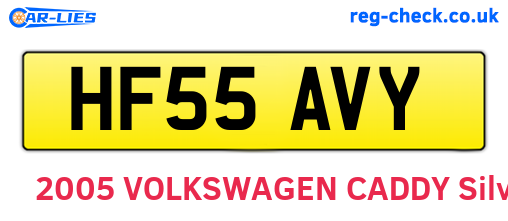 HF55AVY are the vehicle registration plates.