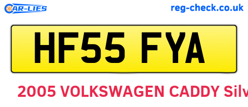 HF55FYA are the vehicle registration plates.
