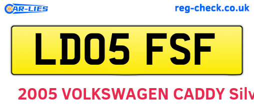 LD05FSF are the vehicle registration plates.