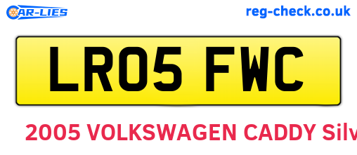 LR05FWC are the vehicle registration plates.
