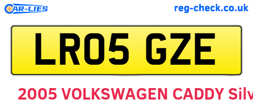 LR05GZE are the vehicle registration plates.