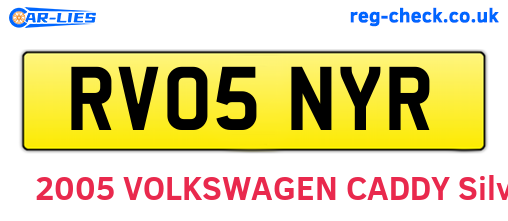 RV05NYR are the vehicle registration plates.