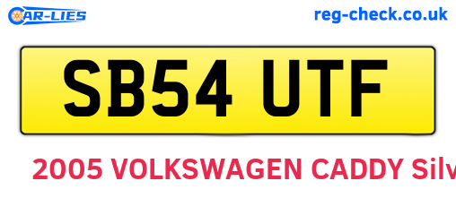 SB54UTF are the vehicle registration plates.