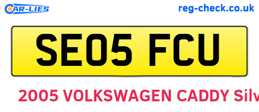 SE05FCU are the vehicle registration plates.