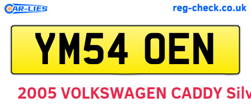 YM54OEN are the vehicle registration plates.