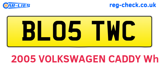 BL05TWC are the vehicle registration plates.