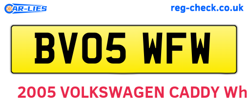 BV05WFW are the vehicle registration plates.
