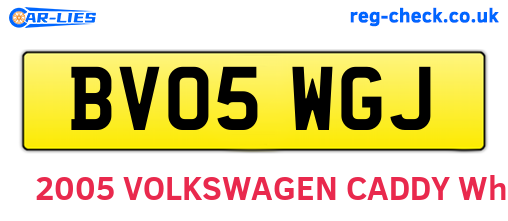 BV05WGJ are the vehicle registration plates.