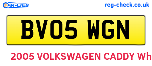 BV05WGN are the vehicle registration plates.
