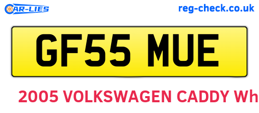 GF55MUE are the vehicle registration plates.
