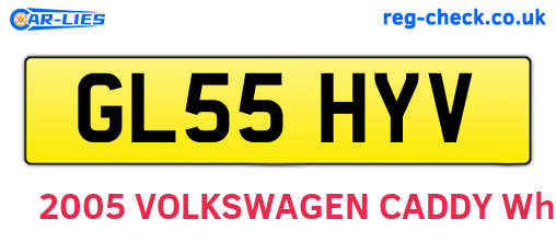 GL55HYV are the vehicle registration plates.
