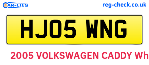 HJ05WNG are the vehicle registration plates.
