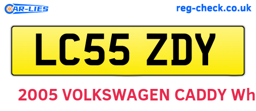 LC55ZDY are the vehicle registration plates.