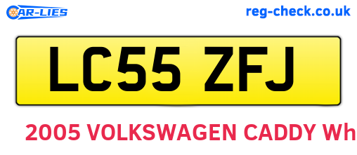 LC55ZFJ are the vehicle registration plates.