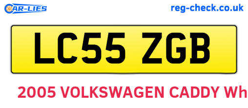 LC55ZGB are the vehicle registration plates.
