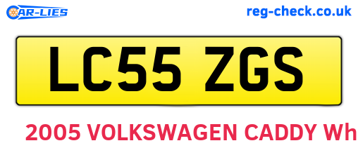 LC55ZGS are the vehicle registration plates.