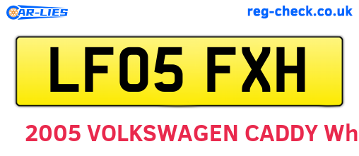 LF05FXH are the vehicle registration plates.