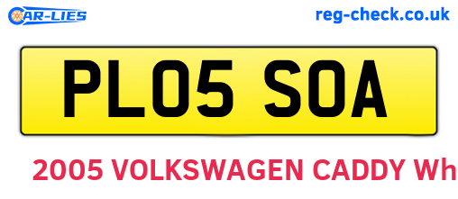 PL05SOA are the vehicle registration plates.