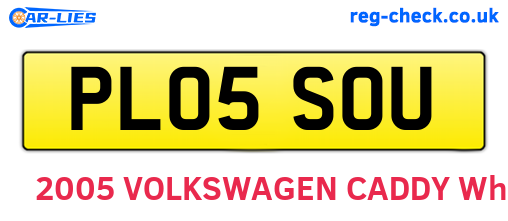PL05SOU are the vehicle registration plates.