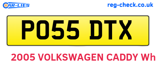 PO55DTX are the vehicle registration plates.