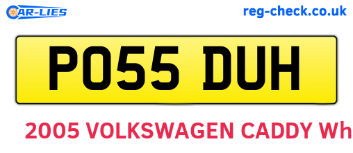 PO55DUH are the vehicle registration plates.